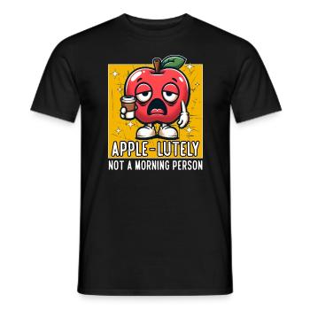 APPLE-LUTELY N’EST PAS UNE PERSONNE MATINALE - T-shirt homme - noir - Devant - AI Model Male 178 light (178cm)