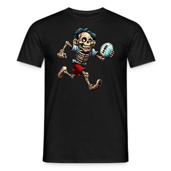 Rugby Skeletons - Men's T-Shirt - black - Front - AI Model Male 178 light (178cm)