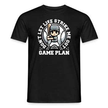 PLAN DE MATCH : NE PAS LAISSER LA VIE ME FRAPPER - T-shirt homme - noir - Devant - AI Model Male 178 light (178cm)