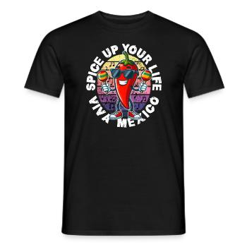 SPICE UP YOUR LIFE VIVA MEXICO - Men's T-Shirt - black - Front - AI Model Male 178 light (178cm)