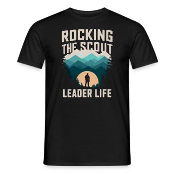 Pfadfinderführer Pfadfinder Lagerfeuer Campingzelt - Männer T-Shirt - Schwarz - Vorne - AI Model Male 178 light (178cm)