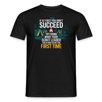 Scout Leader Scouting Campfire Camping Tent - Men's T-Shirt - black - Front - AI Model Male 178 light (178cm)