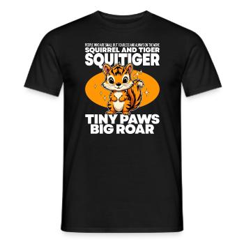 TINY PAWS BIG ROAR - SQUIRREL AND TIGER - SQUITIGE - Men's T-Shirt - black - Front - AI Model Male 178 light (178cm)