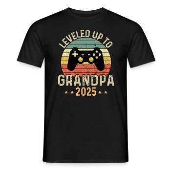 Mis à niveau jusqu’à grand-père 2025 - T-shirt homme - noir - Devant - AI Model Male 178 light (178cm)