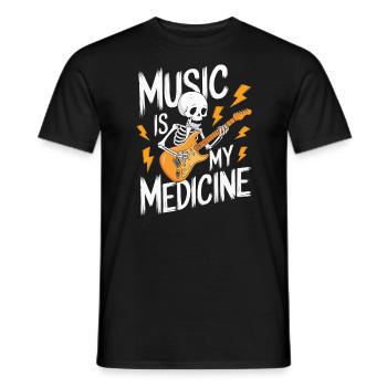 Squelette Guitariste Joueur Bones Guitariste Musicien - T-shirt homme - noir - Devant - AI Model Male 178 light (178cm)