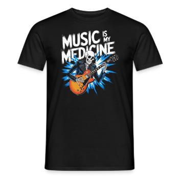 Squelette Guitariste Joueur Bones Guitariste Musicien - T-shirt homme - noir - Devant - AI Model Male 178 light (178cm)