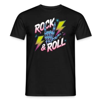 Squelette Guitariste Joueur Bones Guitariste Musicien - T-shirt homme - noir - Devant - AI Model Male 178 light (178cm)