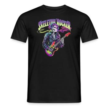 Skeleton Guitar Player Bones Guitarist Musician - Men's T-Shirt - black - Front - AI Model Male 178 light (178cm)