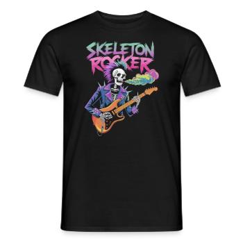 Skeleton Guitar Player Bones Guitarist Musician - Men's T-Shirt - black - Front - AI Model Male 178 light (178cm)