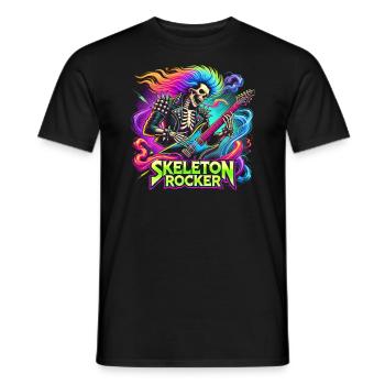 Skeleton Guitar Player Bones Guitarist Musician - Men's T-Shirt - black - Front - AI Model Male 178 light (178cm)
