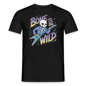 Squelette Guitariste Joueur Bones Guitariste Musicien - T-shirt homme - noir - Devant - AI Model Male 178 light (178cm)