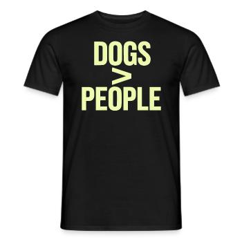 Anti Human Pro Dog Lover Puppy Owner Pup Doggy - Men's T-Shirt - black - Front - AI Model Male 178 light (178cm)
