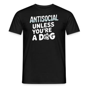 Anti Humain Pro Chien Amoureux Propriétaire Chiot Chiot Doggy - T-shirt homme - noir - Devant - AI Model Male 178 light (178cm)
