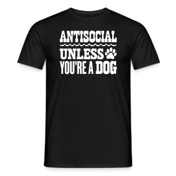 Anti Humain Pro Chien Amoureux Propriétaire Chiot Chiot Doggy - T-shirt homme - noir - Devant - AI Model Male 178 light (178cm)