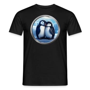 Baby Penguins Animals - Men's T-Shirt - black - Front - AI Model Male 178 light (178cm)