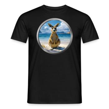 Kangaroo Animal - Men's T-Shirt - black - Front - AI Model Male 178 light (178cm)
