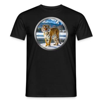 Tiger Animal - Men's T-Shirt - black - Front - AI Model Male 178 light (178cm)
