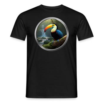 Toucan Animal - Men's T-Shirt - black - Front - AI Model Male 178 light (178cm)
