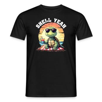 SHELL YEAH! - Men's T-Shirt - black - Front - AI Model Male 178 light (178cm)