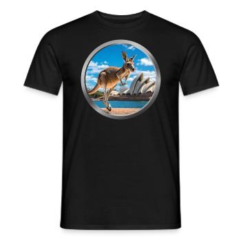 Kangaroo Animal - 2 - Men's T-Shirt - black - Front - AI Model Male 178 light (178cm)