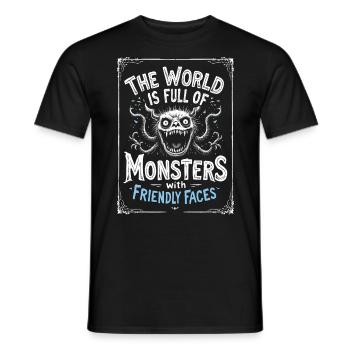 Monster mit freundlichen Gesichtern - Männer T-Shirt - Schwarz - Vorne - AI Model Male 178 light (178cm)