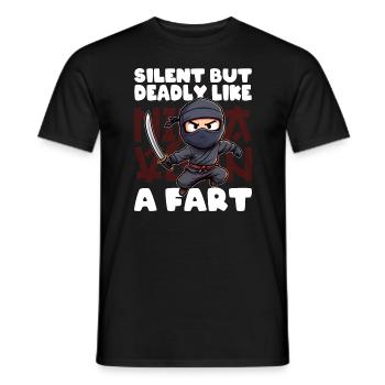 SILENCIEUX MAIS MORTEL COMME UN PET - T-shirt homme - noir - Devant - AI Model Male 178 light (178cm)