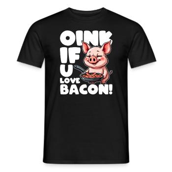 OINK SI VOUS AIMEZ LE BACON - T-shirt homme - noir - Devant - AI Model Male 178 light (178cm)