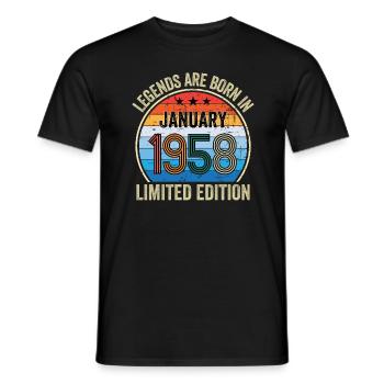 Legends Are Born In January 1958 Limited Edition - Men's T-Shirt - black - Front - AI Model Male 178 light (178cm)