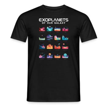 Exoplanète Univers Espace Astronome Astronomie - T-shirt homme - noir - Devant - AI Model Male 178 light (178cm)