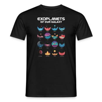 Exoplanète Univers Espace Astronome Astronomie - T-shirt homme - noir - Devant - AI Model Male 178 light (178cm)