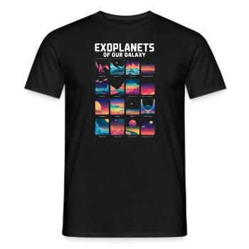 Exoplanète Univers Espace Astronome Astronomie - T-shirt homme - noir - Devant - AI Model Male 178 light (178cm)