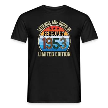Legends Are Born In Février 1953 Edition Limitée - T-shirt homme - noir - Devant - AI Model Male 178 light (178cm)