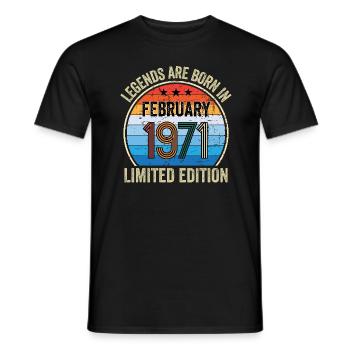 Legends Are Born In February 1971 Limited Edition - Männer T-Shirt - Schwarz - Vorne - AI Model Male 178 light (178cm)
