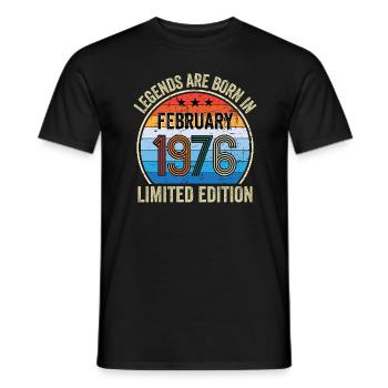 Legends Are Born In February 1976 Limited Edition - Männer T-Shirt - Schwarz - Vorne - AI Model Male 178 light (178cm)