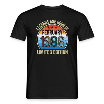 Legends Are Born In Février 1986 Edition Limitée - T-shirt homme - noir - Devant - AI Model Male 178 light (178cm)