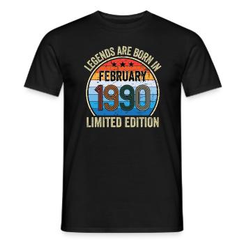Legends Are Born In Février 1990 Edition Limitée - T-shirt homme - noir - Devant - AI Model Male 178 light (178cm)