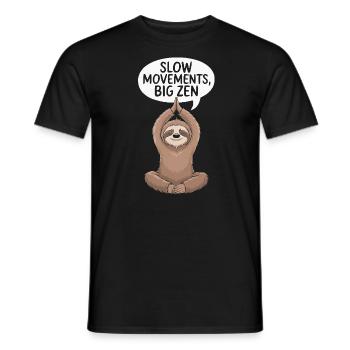 Lazy Sloth Yoga Zen Meditation Yoga Instructor - Men's T-Shirt - black - Front - AI Model Male 178 light (178cm)