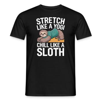 Lazy Sloth Yoga Zen Meditation Yoga Instructor - Men's T-Shirt - black - Front - AI Model Male 178 light (178cm)