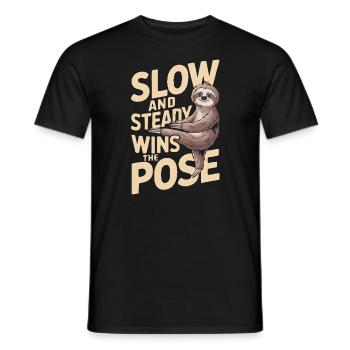 Lazy Sloth Yoga Zen Meditation Yoga Instructor - Men's T-Shirt - black - Front - AI Model Male 178 light (178cm)