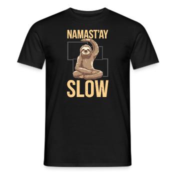 Lazy Sloth Yoga Zen Meditation Yoga Lehrer - Männer T-Shirt - Schwarz - Vorne - AI Model Male 178 light (178cm)