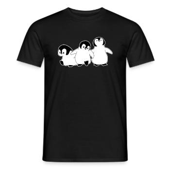 Pingouins mignons - T-shirt homme - noir - Devant - AI Model Male 178 light (178cm)
