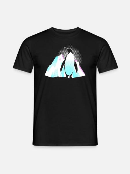 Pinguin Eisberg - Männer T-Shirt - Schwarz