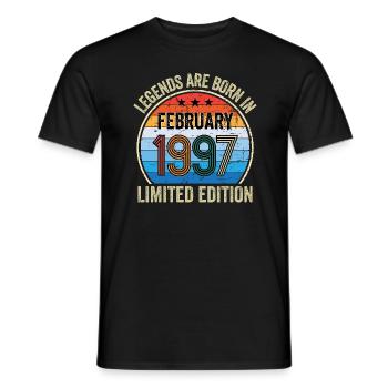 Les légendes sont nées en février 1997 Édition limitée - T-shirt homme - noir - Devant - AI Model Male 178 light (178cm)