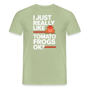 Tomato Frog Lover Animal Amphibian Froggy Toad - Men's T-Shirt - sage - Front - AI Model Male 178 light (178cm)