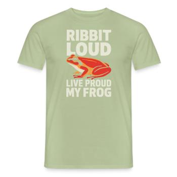 Tomato Frog Lover Animal Amphibian Froggy Toad - Men's T-Shirt - sage - Front - AI Model Male 178 light (178cm)