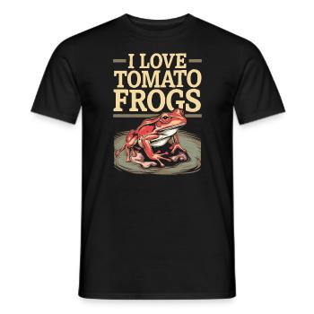 Tomato Frog Lover Animal Amphibian Froggy Toad - Men's T-Shirt - black - Front - AI Model Male 178 light (178cm)