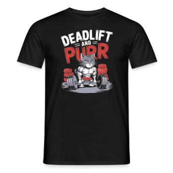Bodybuilding Cat Fitness Workout Gym Instructor - Men's T-Shirt - black - Front - AI Model Male 178 light (178cm)