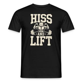Bodybuilding Cat Fitness Workout Gym Instructor - Men's T-Shirt - black - Front - AI Model Male 178 light (178cm)
