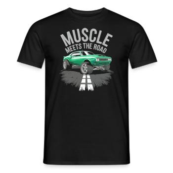 Muscle Car Carguy Vintage Car Collector Automobile - Men's T-Shirt - black - Front - AI Model Male 178 light (178cm)