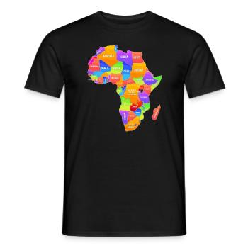 Colorful map of Africa - Men's T-Shirt - black - Front - AI Model Male 178 light (178cm)